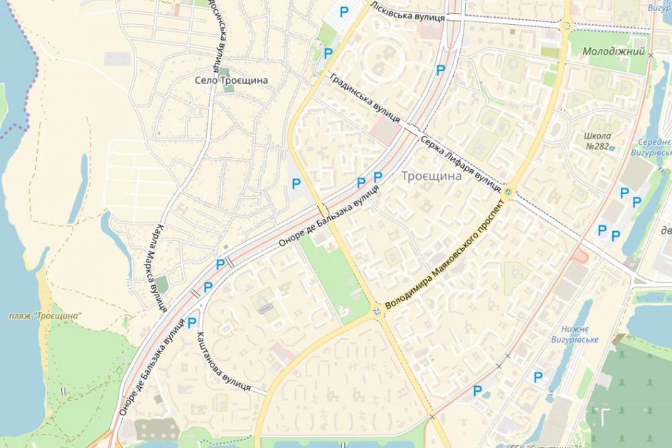 Карта Троещины (Киев) от Locator.ua